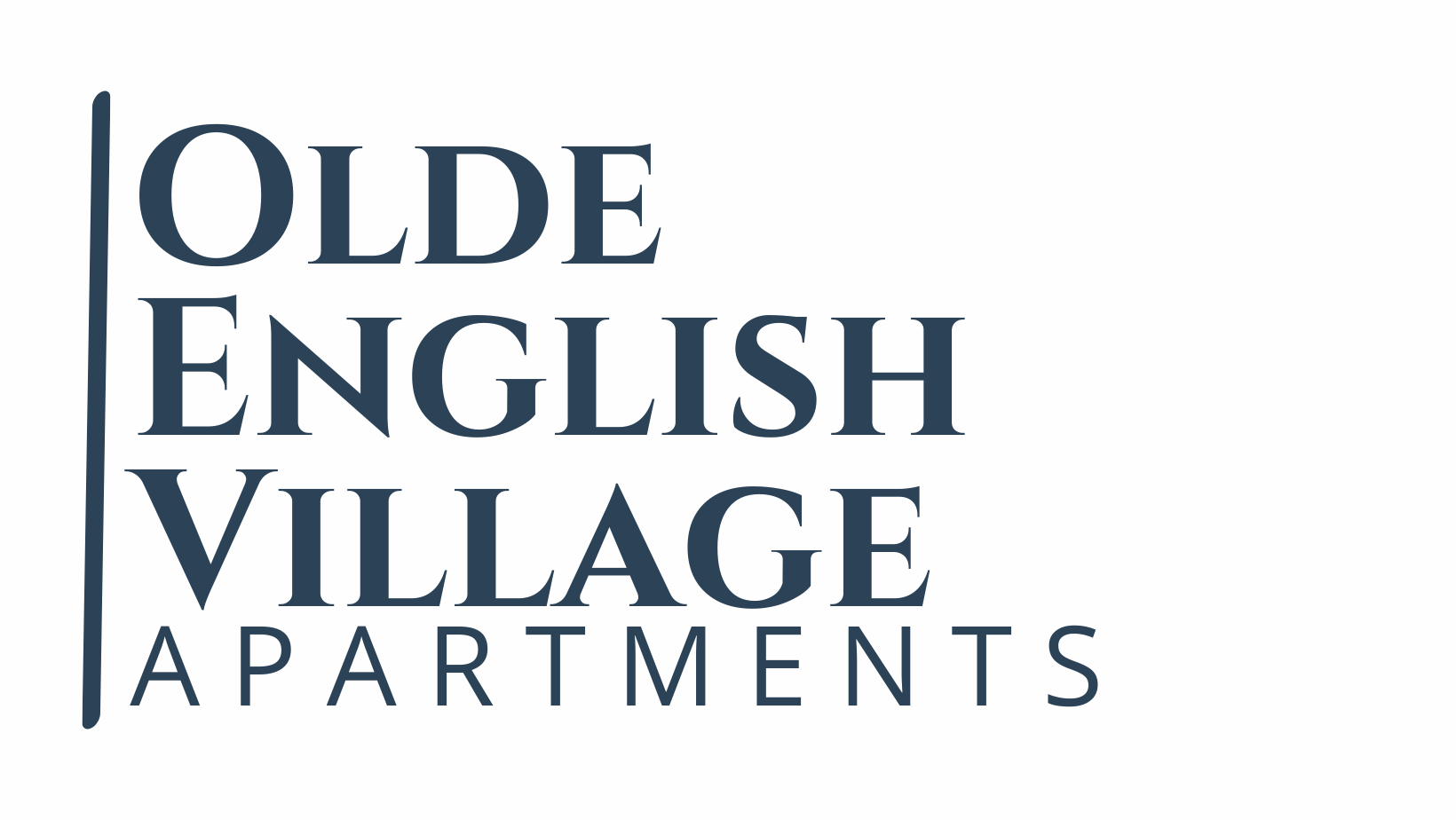 Olde English Village Apartments logo on a white background.